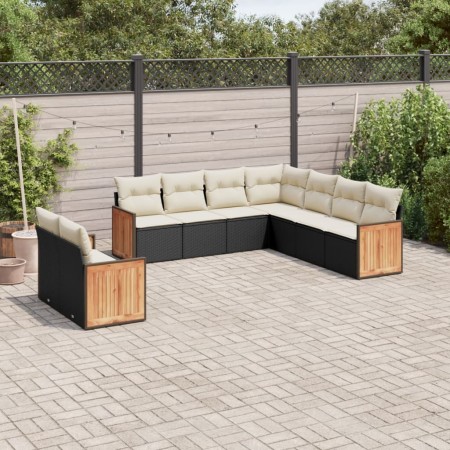 Set de sofás de jardín 8 piezas y cojines ratán sintético negro de , Conjuntos de jardín - Ref: Foro24-3227778, Precio: 536,1...