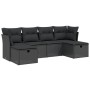 Set de sofás de jardín 6 piezas y cojines ratán sintético negro de , Conjuntos de jardín - Ref: Foro24-3263231, Precio: 358,8...