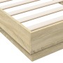 Estructura de cama madera de ingeniería roble Sonoma 90x200 cm de , Camas y somieres - Ref: Foro24-839604, Precio: 87,07 €, D...