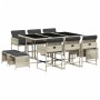 Set de comedor de jardín 11 pzas y cojines ratán sintético gris de , Conjuntos de jardín - Ref: Foro24-3211331, Precio: 504,3...