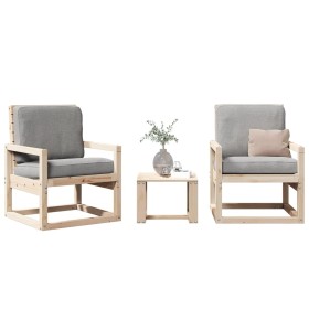 Juego de muebles de jardín 3 piezas madera maciza de pino de , Conjuntos de jardín - Ref: Foro24-832552, Precio: 136,75 €, De...