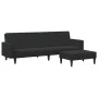 Sofá cama de 2 plazas con taburete terciopelo negro de , Sofás - Ref: Foro24-3216239, Precio: 338,10 €, Descuento: %
