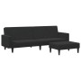 Sofá cama de 2 plazas con taburete terciopelo negro de , Sofás - Ref: Foro24-3216239, Precio: 343,34 €, Descuento: %