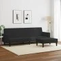 Sofá cama de 2 plazas con taburete terciopelo negro de , Sofás - Ref: Foro24-3216239, Precio: 338,10 €, Descuento: %