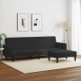 Sofá cama de 2 plazas con taburete terciopelo negro de , Sofás - Ref: Foro24-3216239, Precio: 343,34 €, Descuento: %