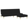 Sofá cama de 2 plazas con taburete tela negro de , Sofás - Ref: Foro24-3216226, Precio: 289,42 €, Descuento: %