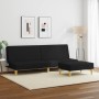 Sofá cama de 2 plazas con taburete tela negro de , Sofás - Ref: Foro24-3216226, Precio: 289,42 €, Descuento: %