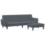 Sofá cama de 2 plazas con taburete terciopelo gris oscuro de , Sofás - Ref: Foro24-3216251, Precio: 319,50 €, Descuento: %