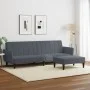 Sofá cama de 2 plazas con taburete terciopelo gris oscuro de , Sofás - Ref: Foro24-3216251, Precio: 319,50 €, Descuento: %