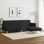 Sofá cama de 2 plazas con taburete tela negro de , Sofás - Ref: Foro24-3216245, Precio: 332,16 €, Descuento: %