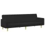 Sofá cama de 2 plazas con taburete tela negro de , Sofás - Ref: Foro24-3216245, Precio: 332,86 €, Descuento: %