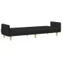 Sofá cama de 2 plazas con taburete tela negro de , Sofás - Ref: Foro24-3216245, Precio: 332,86 €, Descuento: %