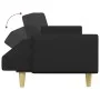 Sofá cama de 2 plazas con taburete tela negro de , Sofás - Ref: Foro24-3216245, Precio: 332,86 €, Descuento: %
