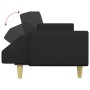 Sofá cama de 2 plazas con taburete tela negro de , Sofás - Ref: Foro24-3216245, Precio: 332,16 €, Descuento: %