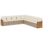 Set de sofás de jardín 9 pzas con cojines ratán sintético beige de , Conjuntos de jardín - Ref: Foro24-3227738, Precio: 549,6...