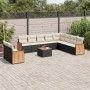 Set de sofás de jardín 11 pzas y cojines ratán sintético negro de , Conjuntos de jardín - Ref: Foro24-3227799, Precio: 624,75...