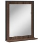 Espejo de baño con estante madera ingeniería marrón 50x12x60 cm de , Tocadores - Ref: Foro24-842420, Precio: 38,61 €, Descuen...