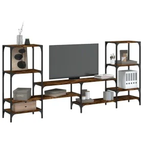 Smoked oak engineered wood TV cabinet 206.5x28.5x95 cm by , TV Furniture - Ref: Foro24-842483, Price: 91,28 €, Discount: %
