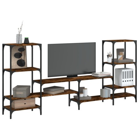 Mueble de TV madera ingeniería roble ahumado 206,5x28,5x95 cm de , Muebles TV - Ref: Foro24-842483, Precio: 92,44 €, Descuent...