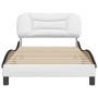 Estructura de cama con cabecero cuero sintético blanco y negro de , Camas y somieres - Ref: Foro24-3207987, Precio: 157,43 €,...