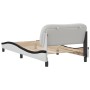 Estructura de cama con cabecero cuero sintético blanco y negro de , Camas y somieres - Ref: Foro24-3207987, Precio: 157,43 €,...