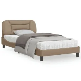 Cappuccino synthetic leather headboard bed frame 100x200cm by , Beds and slatted bases - Ref: Foro24-3207985, Price: 152,58 €...