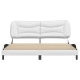Estructura de cama cabecero cuero sintético blanco 180x200 cm de , Camas y somieres - Ref: Foro24-3208017, Precio: 263,86 €, ...