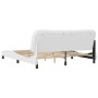 Estructura de cama cabecero cuero sintético blanco 180x200 cm de , Camas y somieres - Ref: Foro24-3208017, Precio: 263,86 €, ...