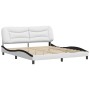 Estructura de cama con cabecero cuero sintético blanco y negro de , Camas y somieres - Ref: Foro24-3208022, Precio: 265,78 €,...