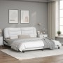 Estructura de cama con cabecero cuero sintético blanco y negro de , Camas y somieres - Ref: Foro24-3208022, Precio: 265,78 €,...