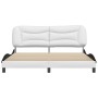 Estructura de cama con cabecero cuero sintético blanco y negro de , Camas y somieres - Ref: Foro24-3208022, Precio: 265,78 €,...