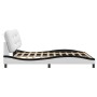Estructura de cama con cabecero cuero sintético blanco y negro de , Camas y somieres - Ref: Foro24-3208022, Precio: 265,78 €,...