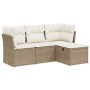 Juego de sofás jardín con cojines 4 pzas ratán sintético beige de , Conjuntos de jardín - Ref: Foro24-3263114, Precio: 272,89...