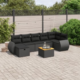 Set de sofás de jardín 8 piezas y cojines ratán sintético negro de , Conjuntos de jardín - Ref: Foro24-3265066, Precio: 505,2...