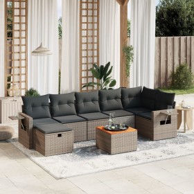 Set de sofás de jardín 8 pzas y cojines ratán sintético gris de , Conjuntos de jardín - Ref: Foro24-3264959, Precio: 469,19 €...