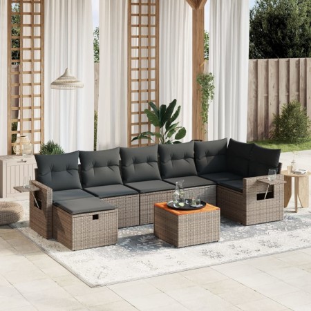 Set de sofás de jardín 8 pzas y cojines ratán sintético gris de , Conjuntos de jardín - Ref: Foro24-3264959, Precio: 469,19 €...