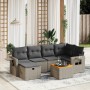 Set de sofás de jardín 7 piezas con cojines ratán PE gris de , Conjuntos de jardín - Ref: Foro24-3264952, Precio: 412,05 €, D...