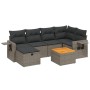 Set de sofás de jardín 7 piezas con cojines ratán PE gris de , Conjuntos de jardín - Ref: Foro24-3264952, Precio: 412,05 €, D...