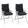 Cojines para silla con respaldo bajo 2 uds tela Oxford negro de , Cojines para sillas y sofás - Ref: Foro24-377692, Precio: 5...