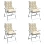 Cojines para silla con respaldo bajo 4 uds tela Oxford crema de , Cojines para sillas y sofás - Ref: Foro24-377678, Precio: 8...