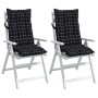Cojines para silla respaldo alto 2 uds tela a cuadros negro de , Cojines para sillas y sofás - Ref: Foro24-377650, Precio: 46...