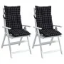 Cojines para silla respaldo alto 2 uds tela a cuadros negro de , Cojines para sillas y sofás - Ref: Foro24-377650, Precio: 45...
