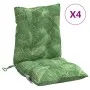 Cojines para silla respaldo bajo 4 uds tela estampado de hojas de , Cojines para sillas y sofás - Ref: Foro24-377729, Precio:...