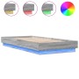 Estructura de cama con luces LED gris Sonoma 100x200 cm de , Camas y somieres - Ref: Foro24-839509, Precio: 106,43 €, Descuen...