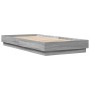 Estructura de cama con luces LED gris Sonoma 100x200 cm de , Camas y somieres - Ref: Foro24-839509, Precio: 106,43 €, Descuen...