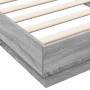 Estructura de cama con luces LED gris Sonoma 100x200 cm de , Camas y somieres - Ref: Foro24-839509, Precio: 106,43 €, Descuen...