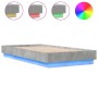 Estructura de cama con luces LED gris hormigón 75x190 cm de , Camas y somieres - Ref: Foro24-839549, Precio: 98,19 €, Descuen...