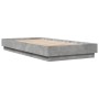 Estructura de cama con luces LED gris hormigón 75x190 cm de , Camas y somieres - Ref: Foro24-839549, Precio: 98,19 €, Descuen...