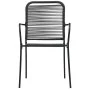 Set de comedor de jardín 7 pzas cuerda de algodón y acero negro de vidaXL, Conjuntos de jardín - Ref: Foro24-48570, Precio: 3...