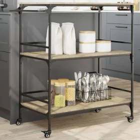 Sonoma oak engineered wood kitchen cart 100.5x50x105cm by , Kitchen and dining carts - Ref: Foro24-842332, Price: 78,59 €, Di...